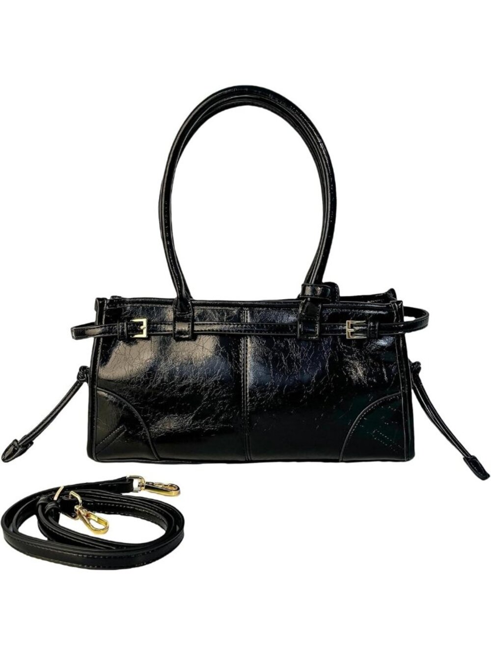 Stylish Faux Leather East West Shoulder Bag for Women - Chic City Handbag